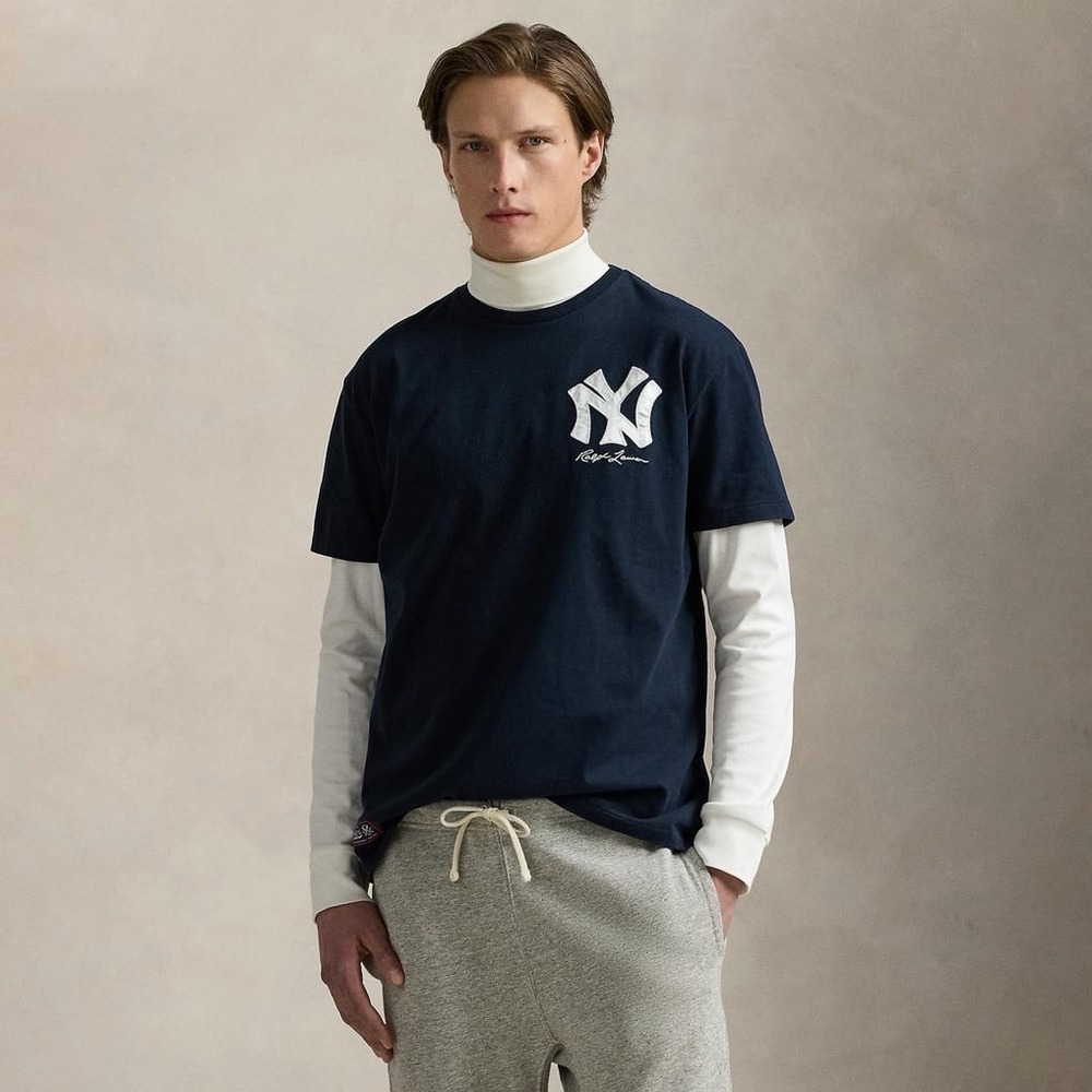 Polo Ralph Lauren x New York NY Yankees Men's XXL Cotton T-Shirt Navy Blue MLB